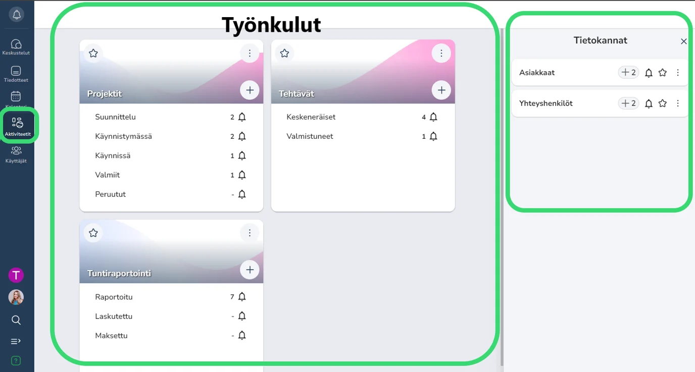 Työnkulut ja tietokannat